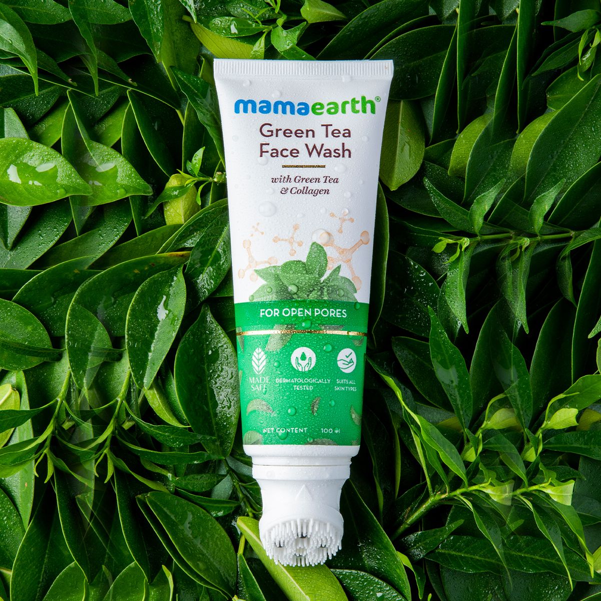 Mamaearth Green Tea Face Wash With Green Tea & Collagen For Open Pores, 100ml - Image 2 - Buy from Indicrest