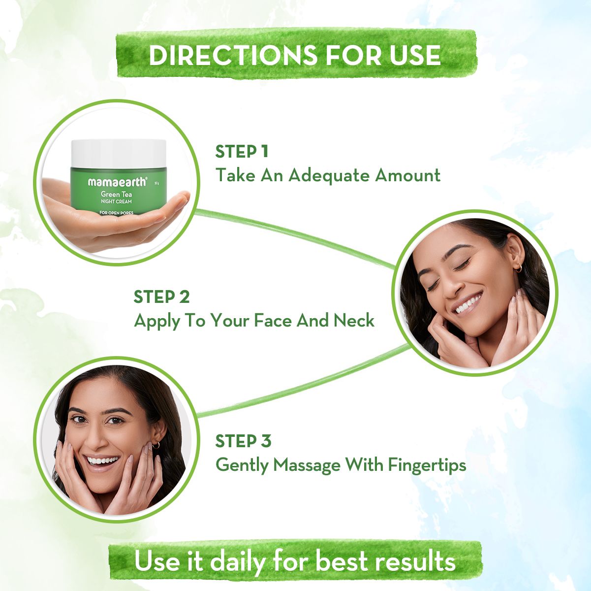Mamaearth Green Tea Night Cream With Green Tea & Collagen For Open Pores, 50g - Image 5 - Buy from Indicrest