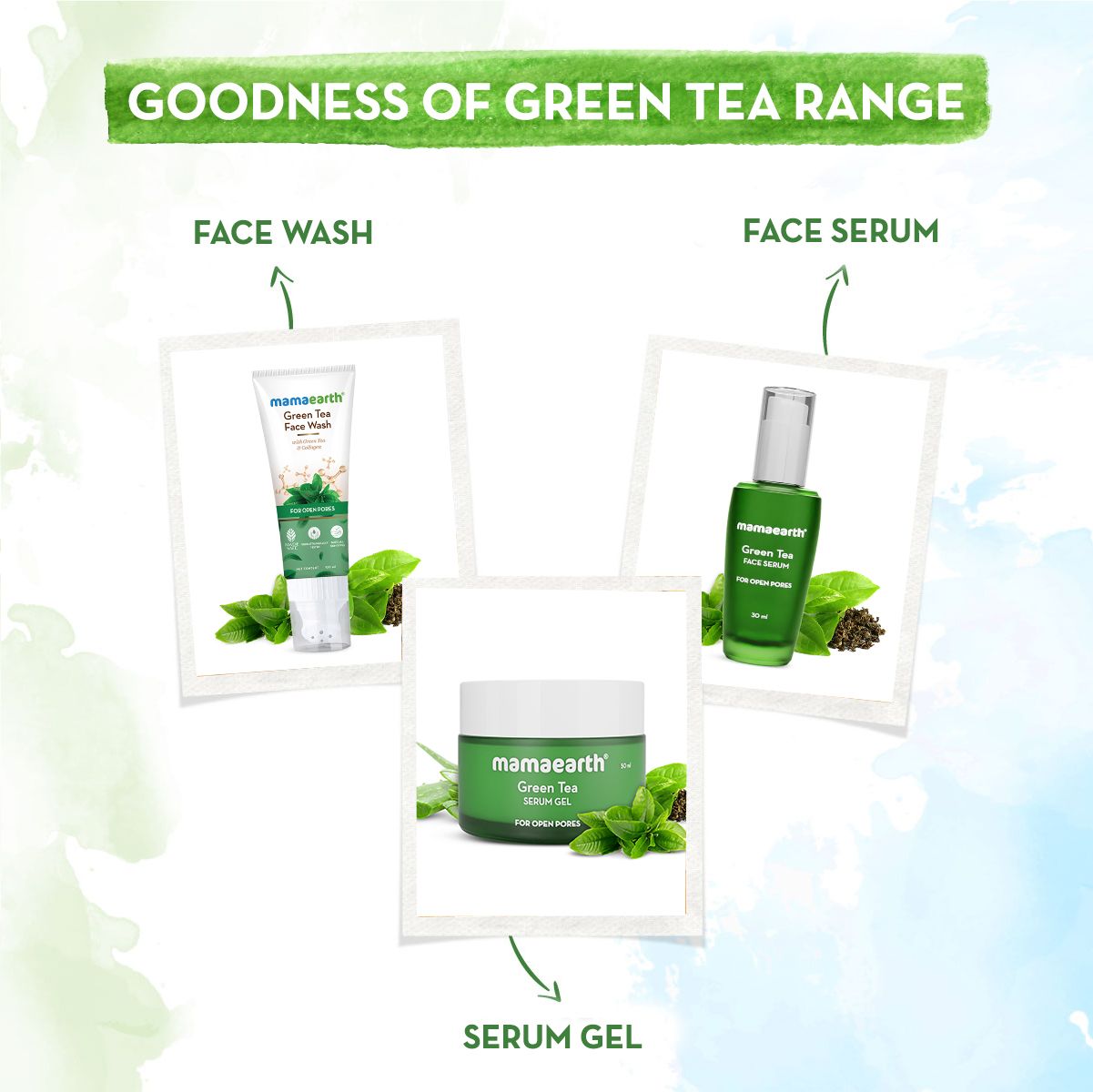 Mamaearth Green Tea Serum Gel with Green Tea & Collagen for Open Pores, 50ml - Image 6 - Buy from Indicrest