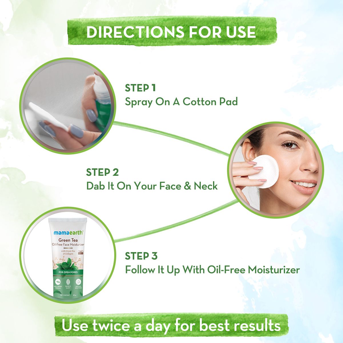 Mamaearth Green Tea Face Toner With Green Tea & Collagen For Open Pores, 100ml - Image 5 - Buy from Indicrest