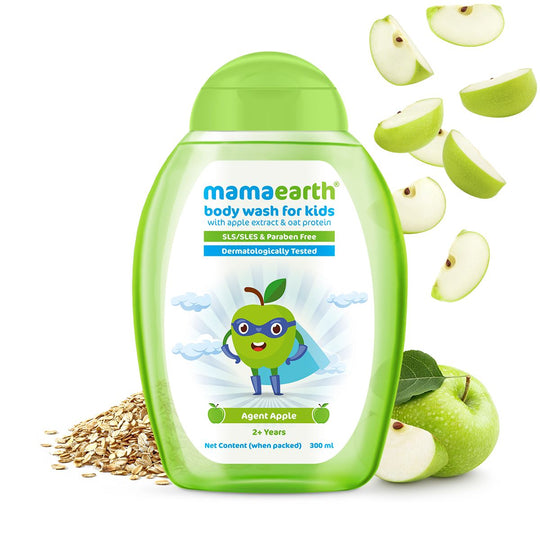 Mamaearth Agent Apple Body Wash for Kids with Apple and Oat Protein, 300ml - Buy from Indicrest