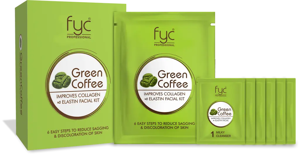fyc-professional-green-coffee-facial-kit-pouch-revitalizing-energizing-skincare-treatment- - Buy from Indicrest