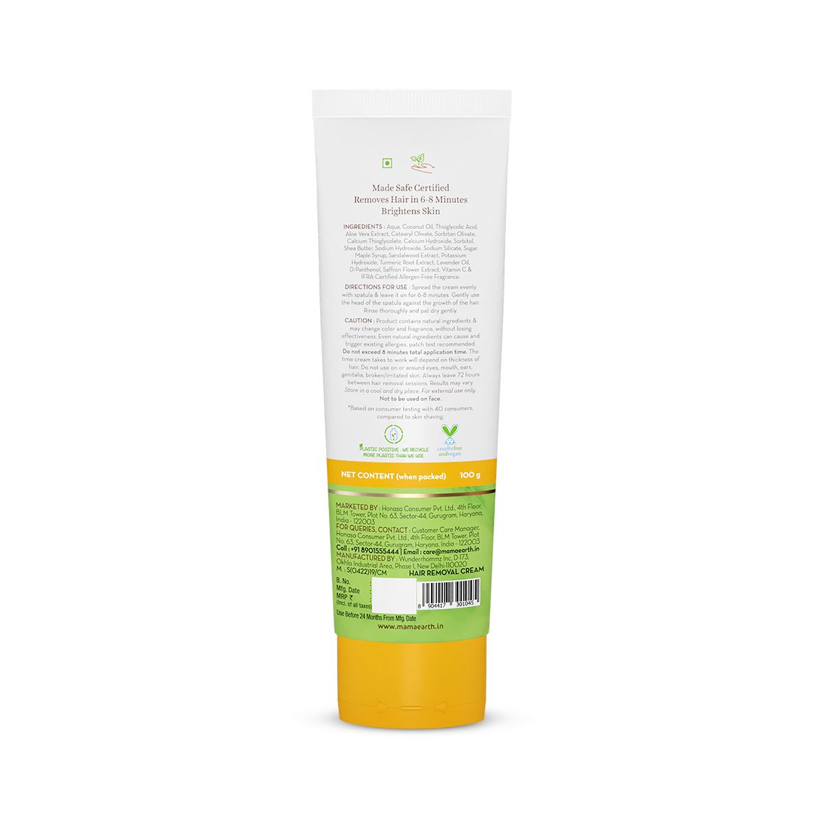 Mamaearth Ubtan Nourishing Hair Removal Cream With Turmeric & Saffron for Hair Removal, 100g - Image 9 - Buy from Indicrest