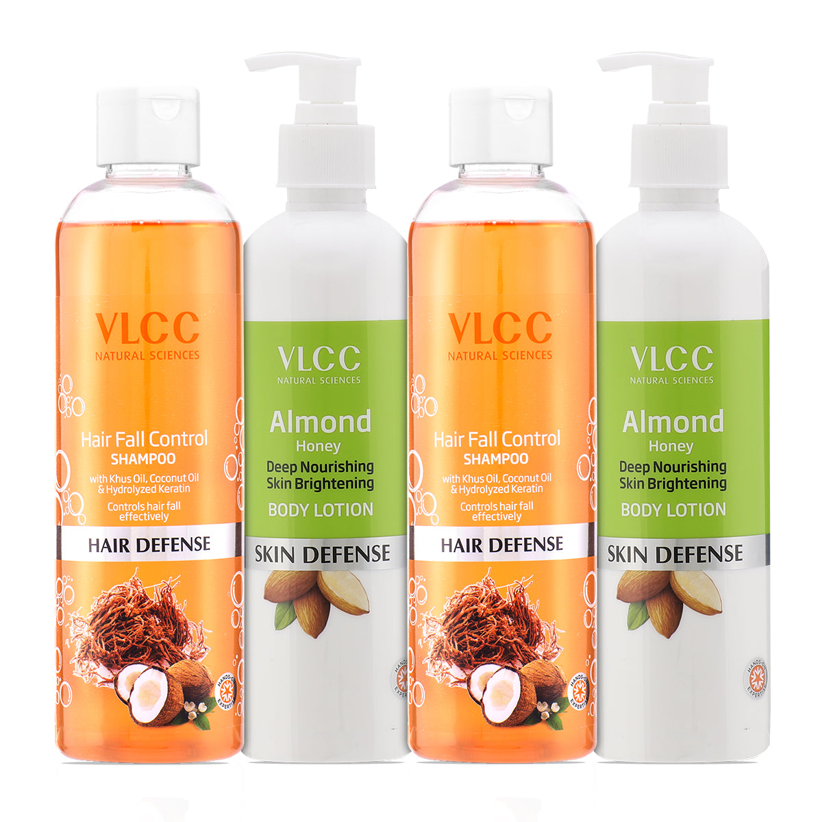 VLCC Hair Fall Control Shampoo and Almond Honey Skin Brightening Body Lotion - Buy from Indicrest