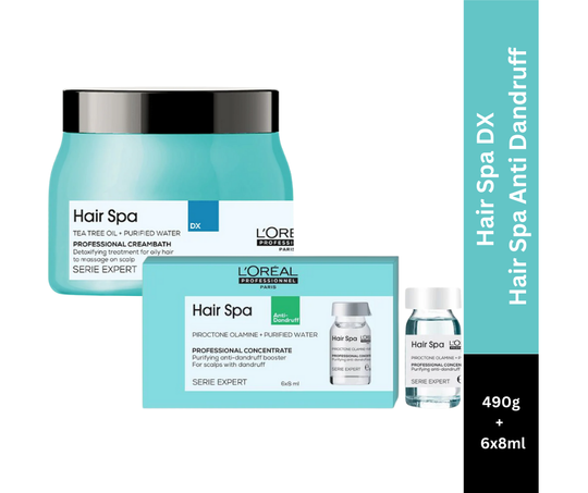 L'Oreal Professionnel Hair Spa DX Creambath 490g | Hair Spa Purifying Concentrate Anti-dandruff 6x8ml – Combo Buy at Indicrest