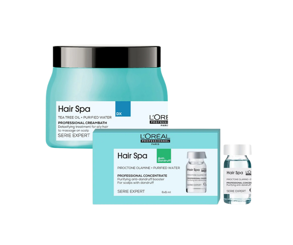 L'Oreal Professionnel Hair Spa DX Creambath 490g | Hair Spa Purifying Concentrate Anti-dandruff 6x8ml – Combo
