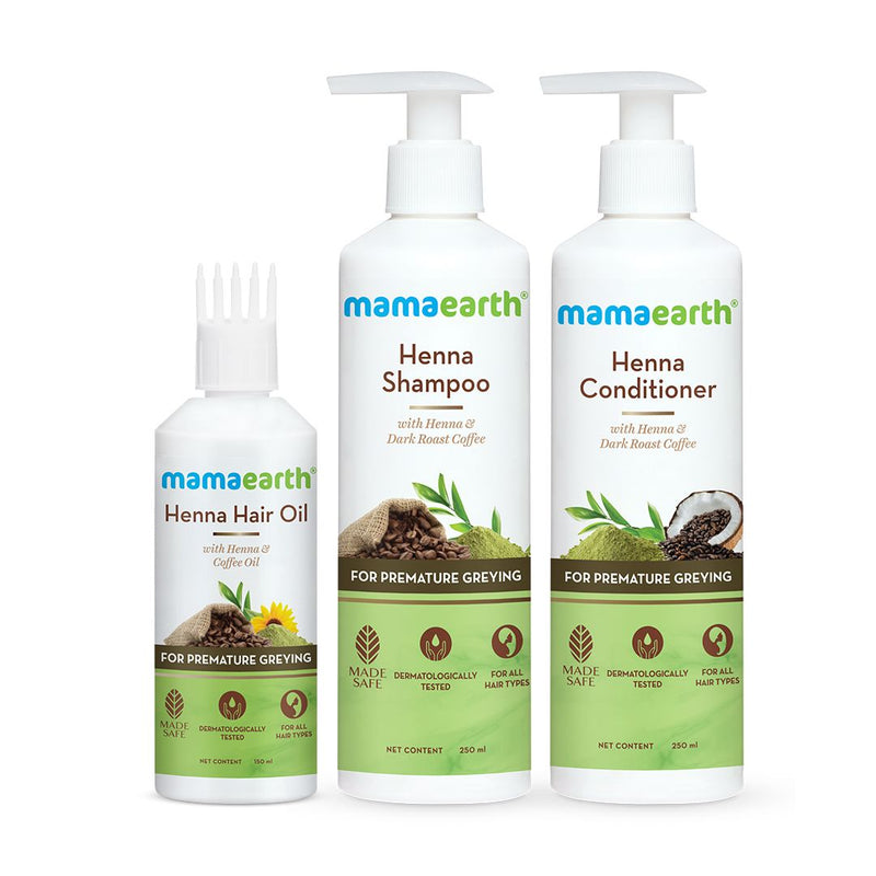 Mamaearth Henna Hair Kit with Henna & Coffee for Premature Greying - Buy from Indicrest