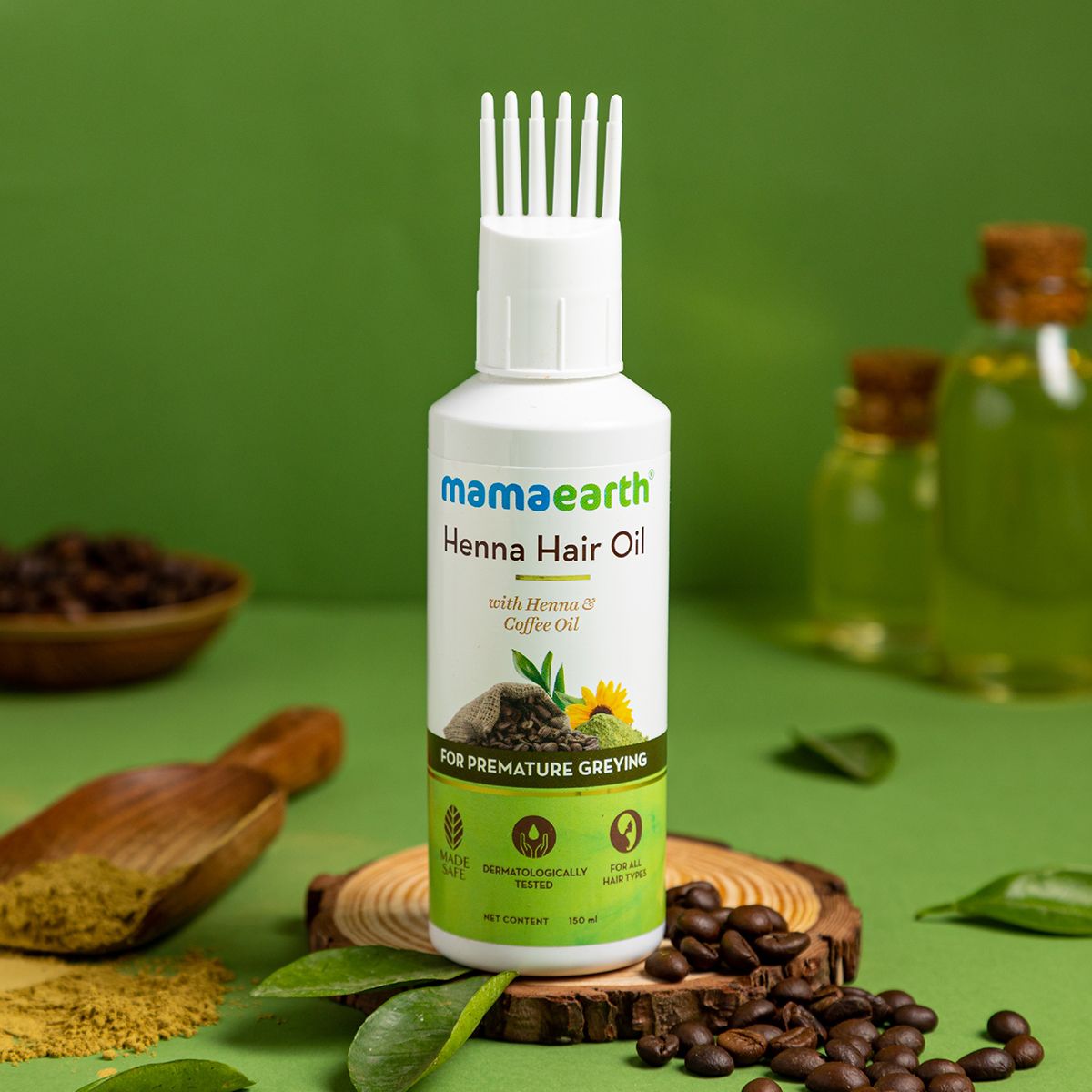 Mamaearth Henna Hair Oil with Henna & Coffee Oil for Premature Graying, 150ml - Image 2 - Buy from Indicrest