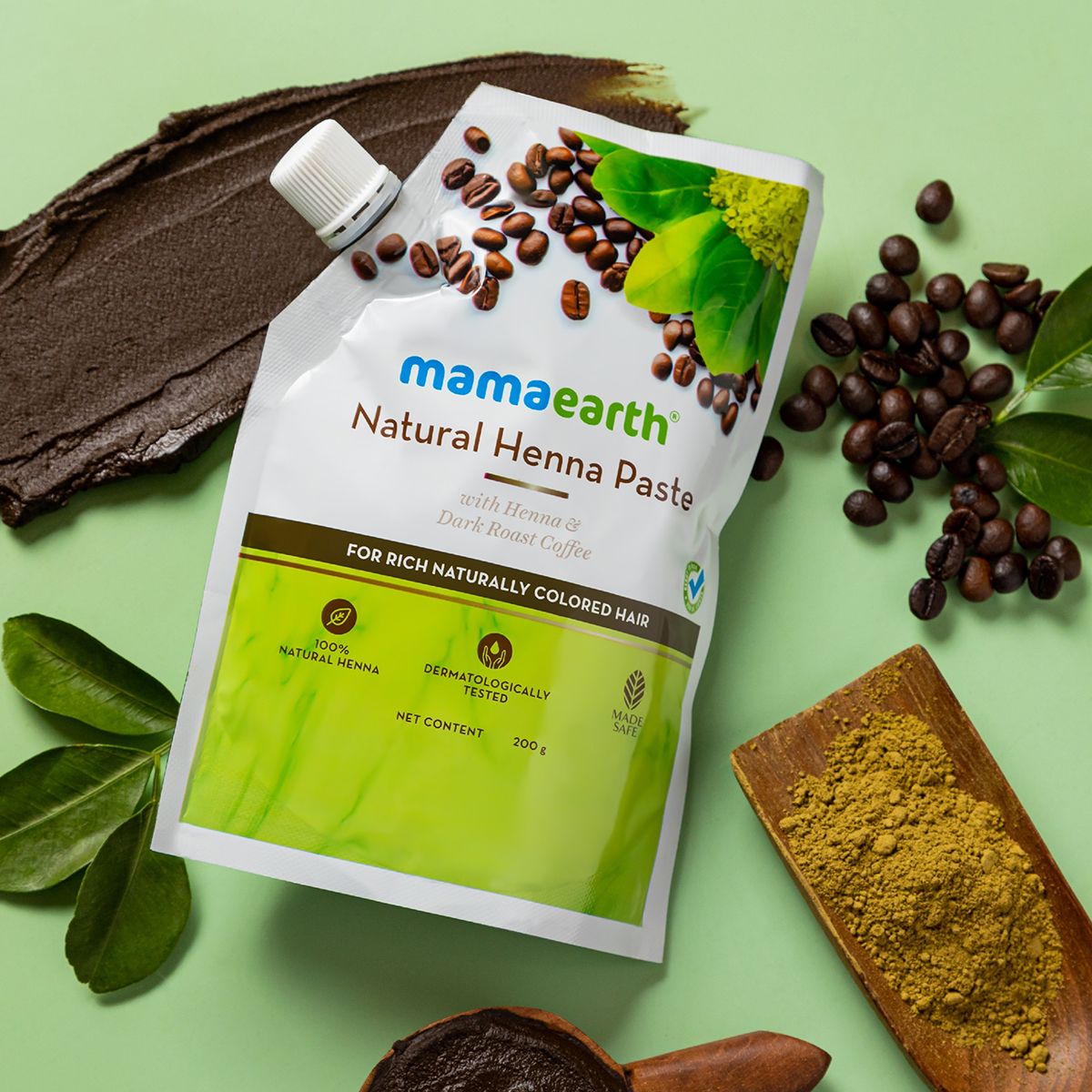 Mamaearth Natural Henna Paste with Henna & Dark Roasted Coffee for Rich Naturally Colored Hair, 200g - Image 3 - Buy from Indicrest