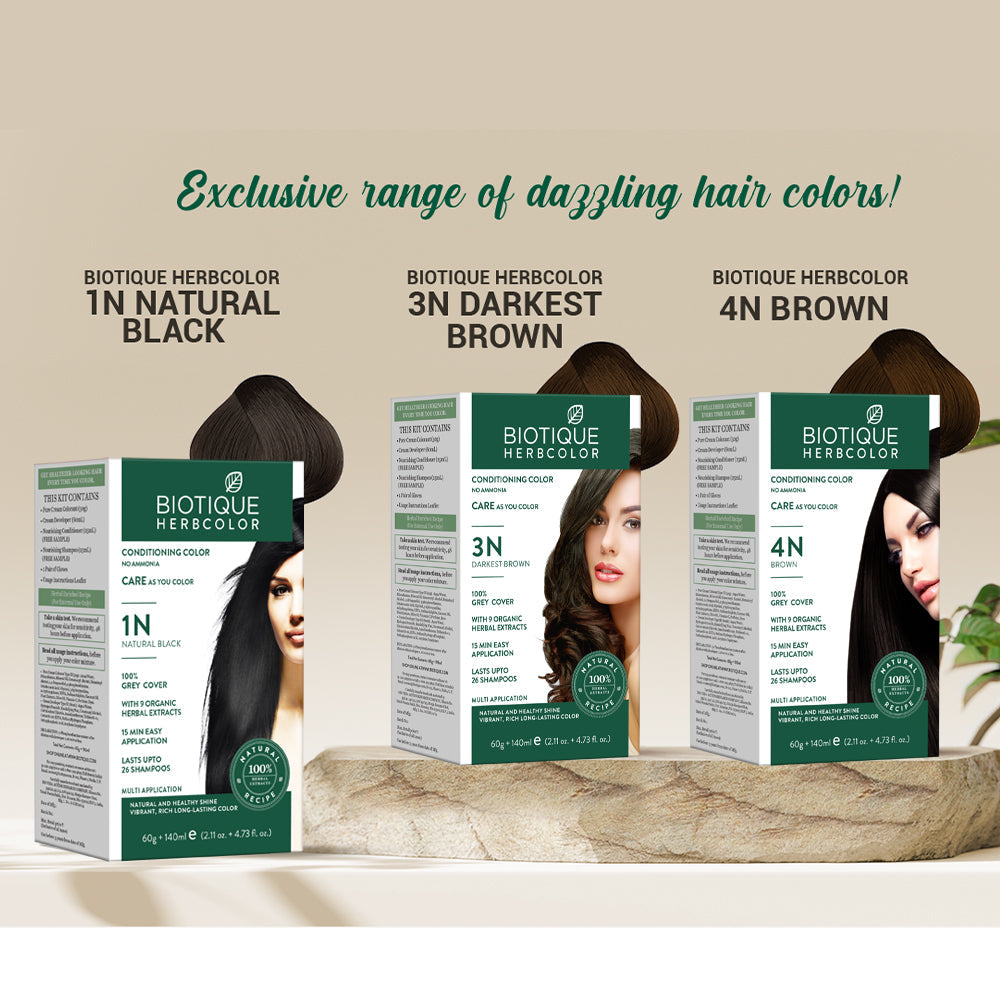Biotique Herbcolor 3N Darkest Brown, 60g + 140ml - Image 8 - Buy from Indicrest