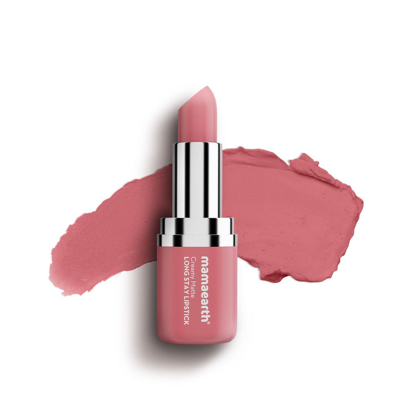 Mamaearth Creamy Matte Long Stay Lipstick with Murumuru Butter and Vitamin E, 4.2g | Hibiscus Nude - Buy from Indicrest