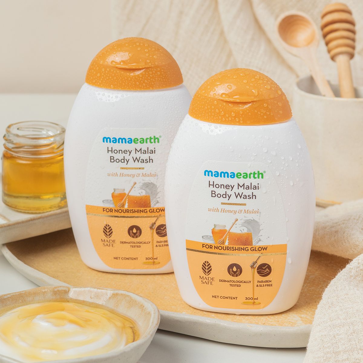 Mamaearth Honey Malai Body Wash with Honey & Malai for Nourishing Glow, 300ml - Image 2 - Buy from Indicrest