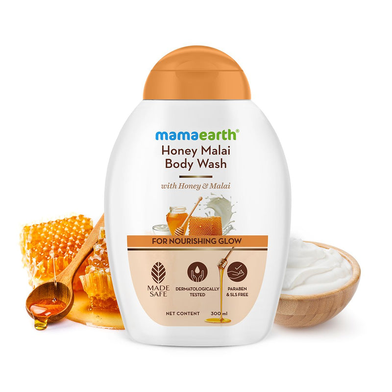 Mamaearth Honey Malai Body Wash with Honey & Malai for Nourishing Glow, 300ml - Buy from Indicrest