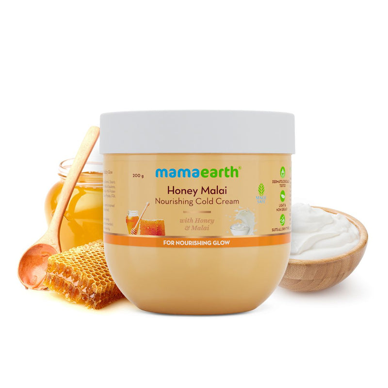 Mamaearth Honey Malai Cold Cream with Honey & Malai For Nourishing Glow, 200g - Buy from Indicrest