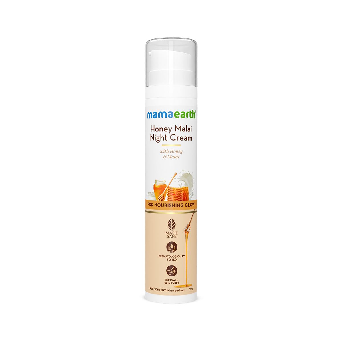 Mamaearth Honey Malai Night Cream with Honey & Malai for Nourishing Glow, 50g - Image 2 - Buy from Indicrest