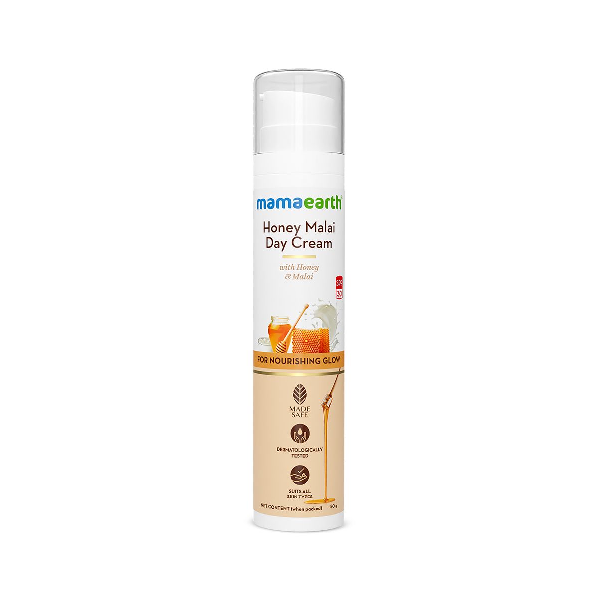 Mamaearth Honey Malai Day Cream with Honey & Malai for Nourishing Glow, 50g - Buy from Indicrest