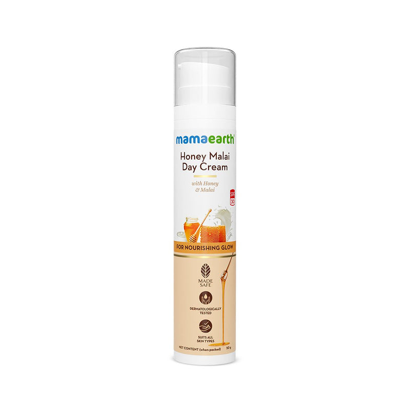 Mamaearth Honey Malai Day Cream with Honey & Malai for Nourishing Glow, 50g - Buy from Indicrest
