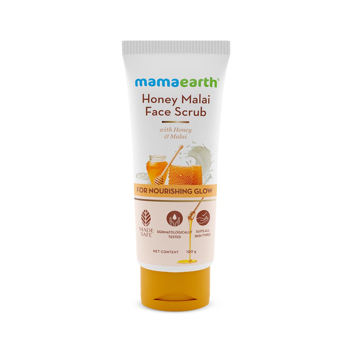 Mamaearth Honey Malai Face Scrub with Honey & Malai for Nourishing Glow, 100g - Image 3 - Buy from Indicrest