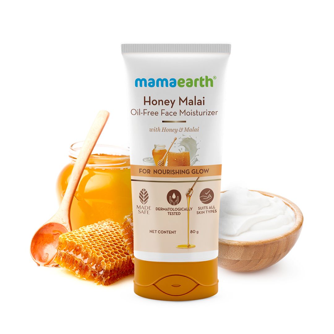 Mamaearth Honey Malai Oil-Free Face Moisturizer with Honey & Malai For Nourishing Glow, 80g - Buy from Indicrest