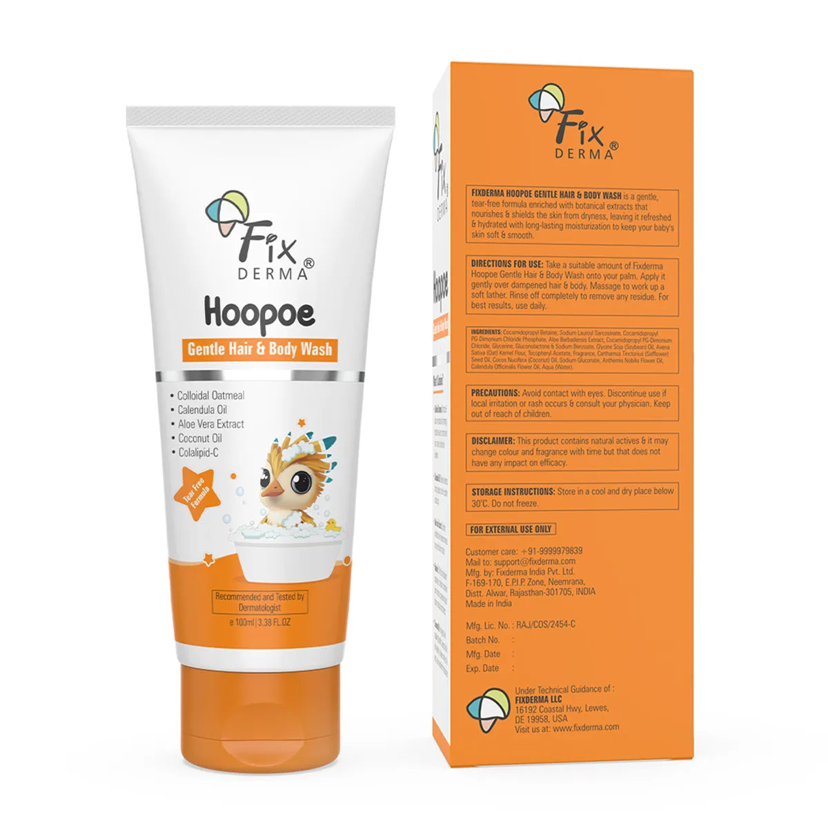 Fixderma Hoopoe Gentle Hair & Body Wash, 100ml - Image 7 - Buy from Indicrest
