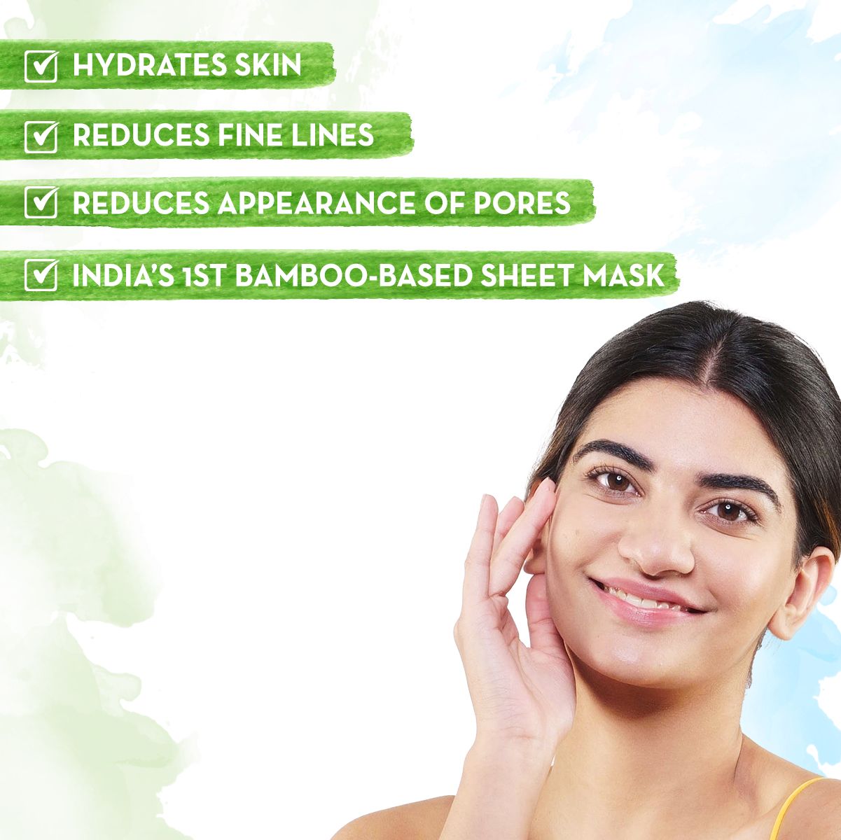 Mamaearth Hyaluronic Bamboo Sheet Mask with Rosehip Oil for Soft and Plump Skin, 25g - Image 3 - Buy from Indicrest