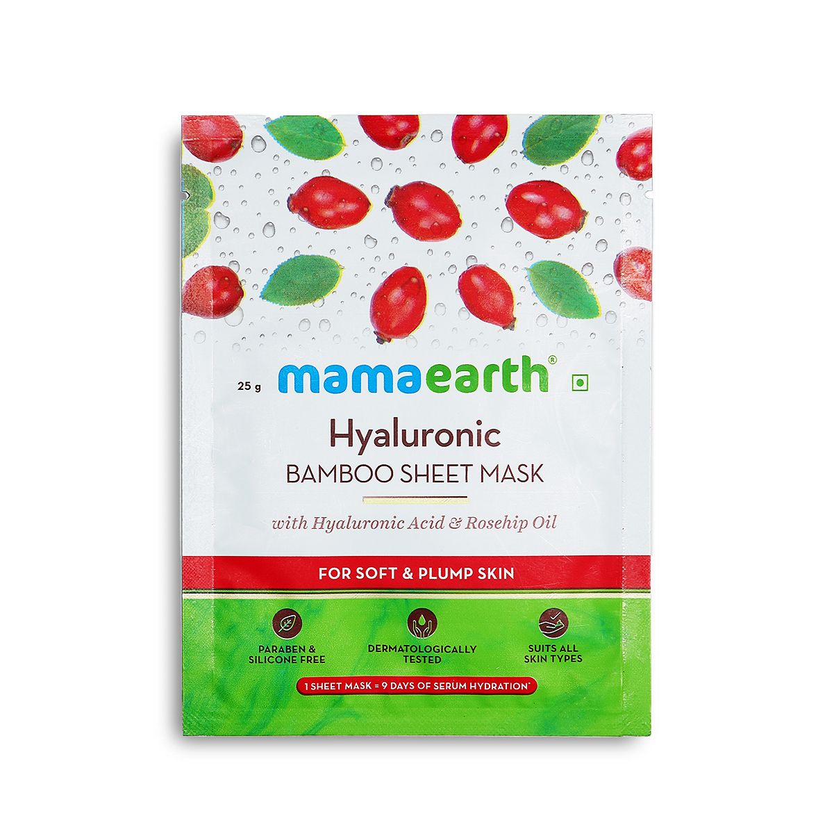 Mamaearth Hyaluronic Bamboo Sheet Mask with Rosehip Oil for Soft and Plump Skin, 25g - Image 2 - Buy from Indicrest
