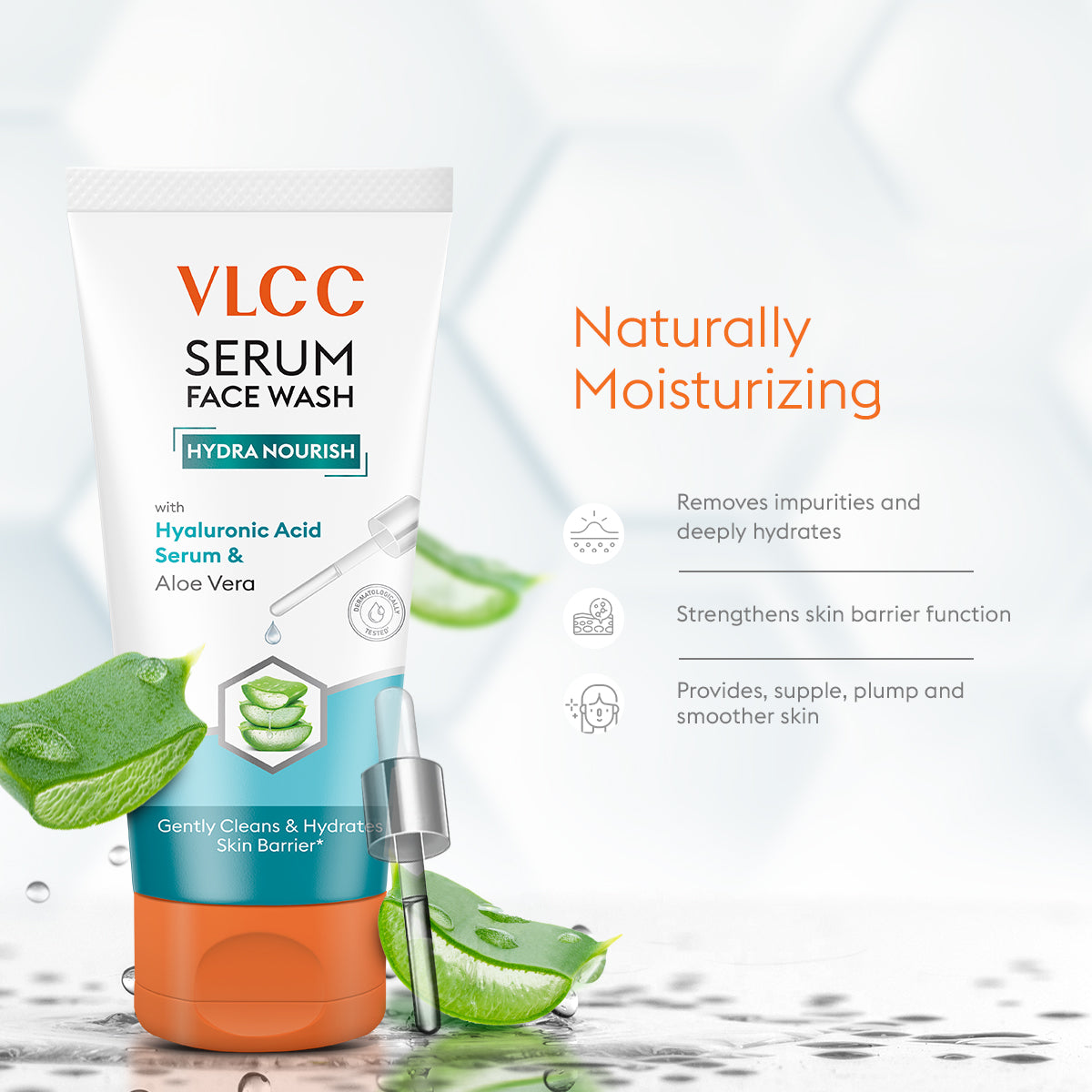 VLCC Hydra Nourish Serum Face Wash with Hyaluronic Acid Serum and Aloe Vera - 100ml - Image 5 - Buy from Indicrest