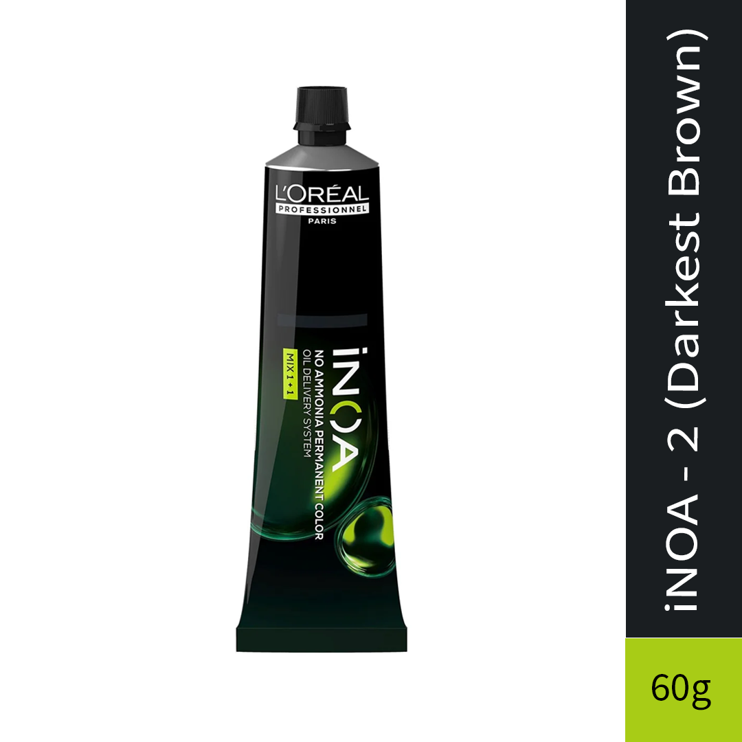 L'Oreal Professionnel Paris iNOA - 2 (Darkest Brown) Ammonia-Free Hair Color, 60g