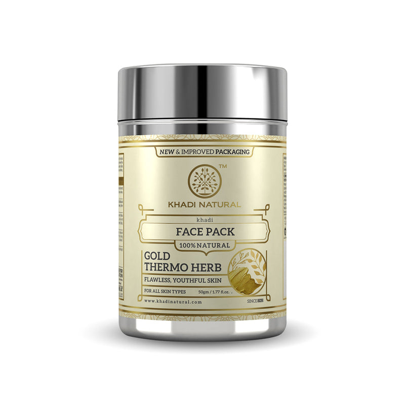 Khadi Natural Gold Thermo Herb Face Pack - 50gm - Buy from Indicrest