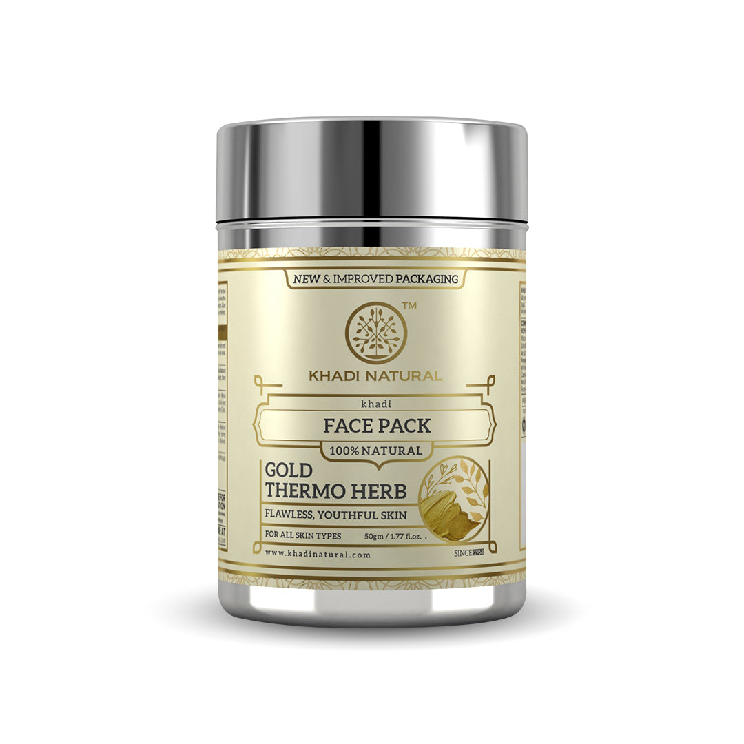 Khadi Natural Gold Thermo Herb Face Pack - 50gm - Image 7 - Buy from Indicrest