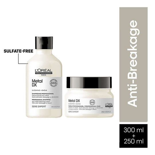 L'Oreal Professionnel Metal DX Shampoo, 300ml and Hair Mask, 250ml Combo (Serie Expert) Buy at Indicrest