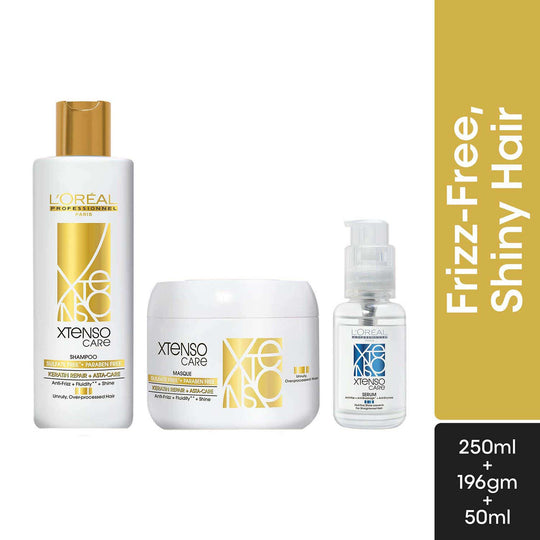 L'Oreal Professionnel X-Tenso Care Sulfate Free Shampoo, 250ml, Masque, 196g and Serum, 50ml Buy at Indicrest