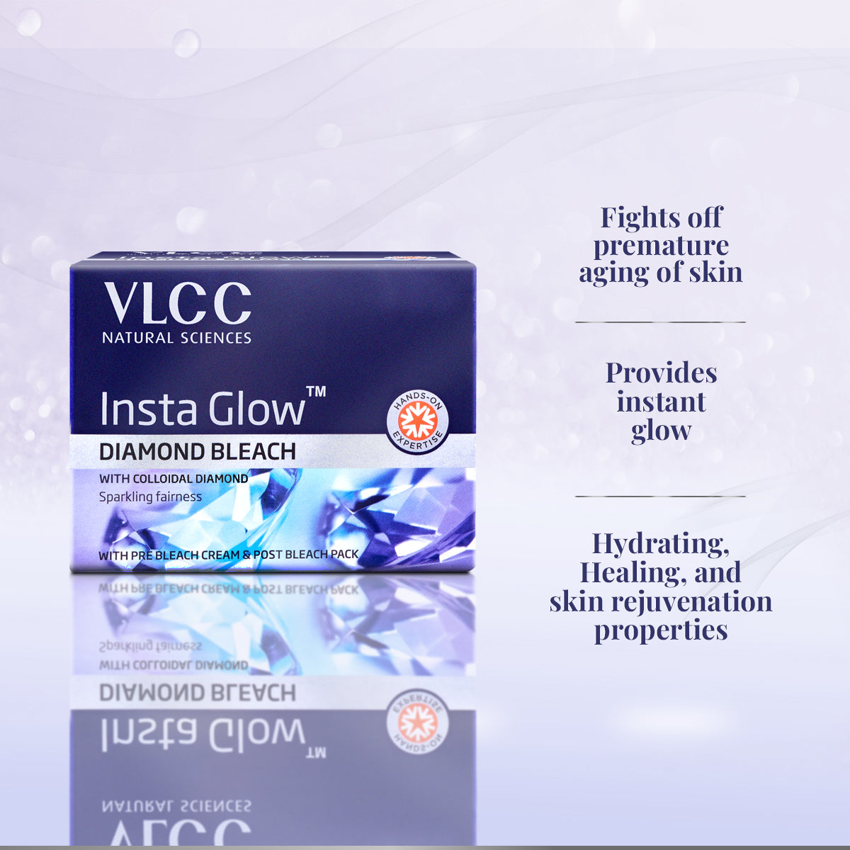 VLCC Insta Glow Diamond Bleach - 402 g - Image 2 - Buy from Indicrest