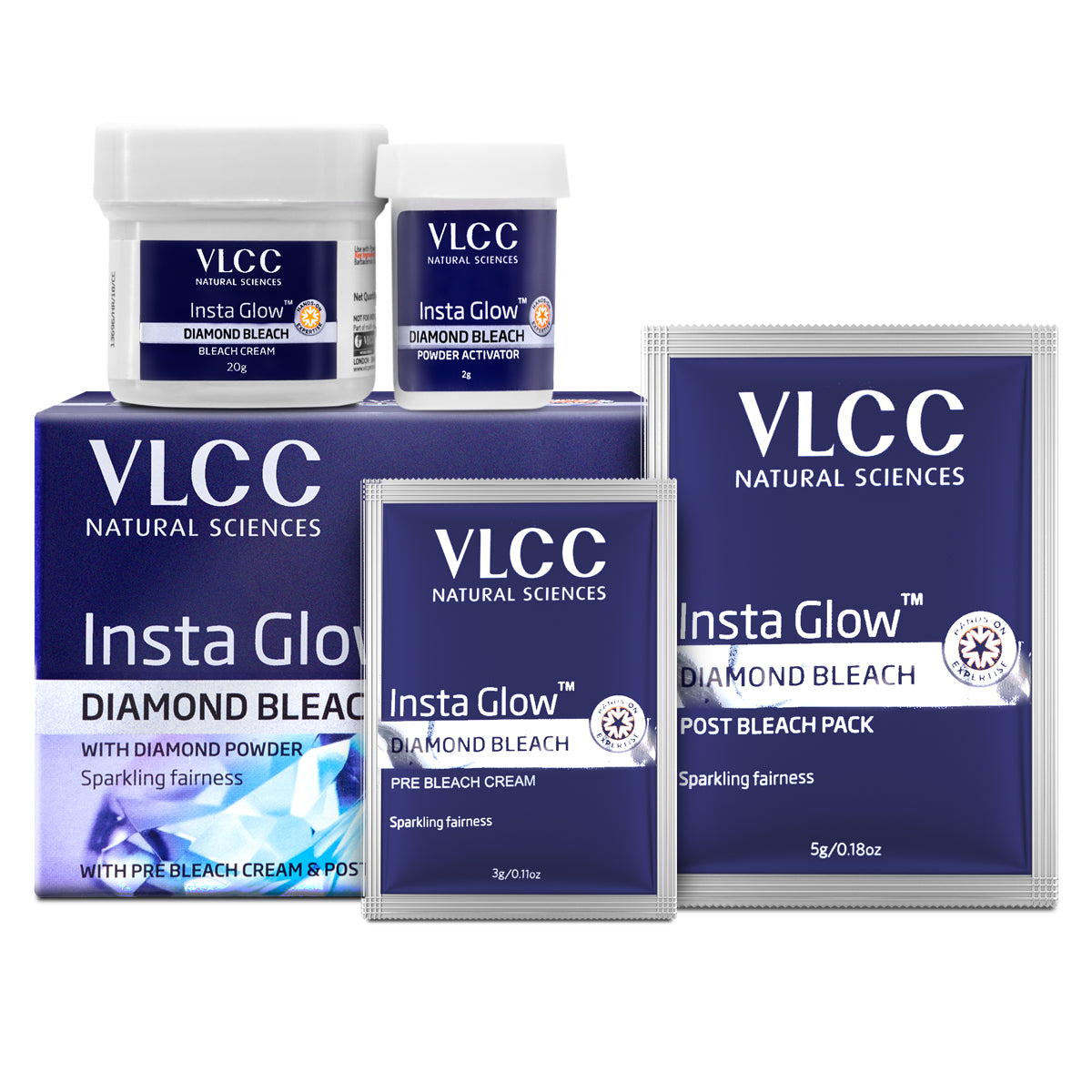 VLCC Insta Glow Diamond Bleach - 30 g - Image 2 - Buy from Indicrest