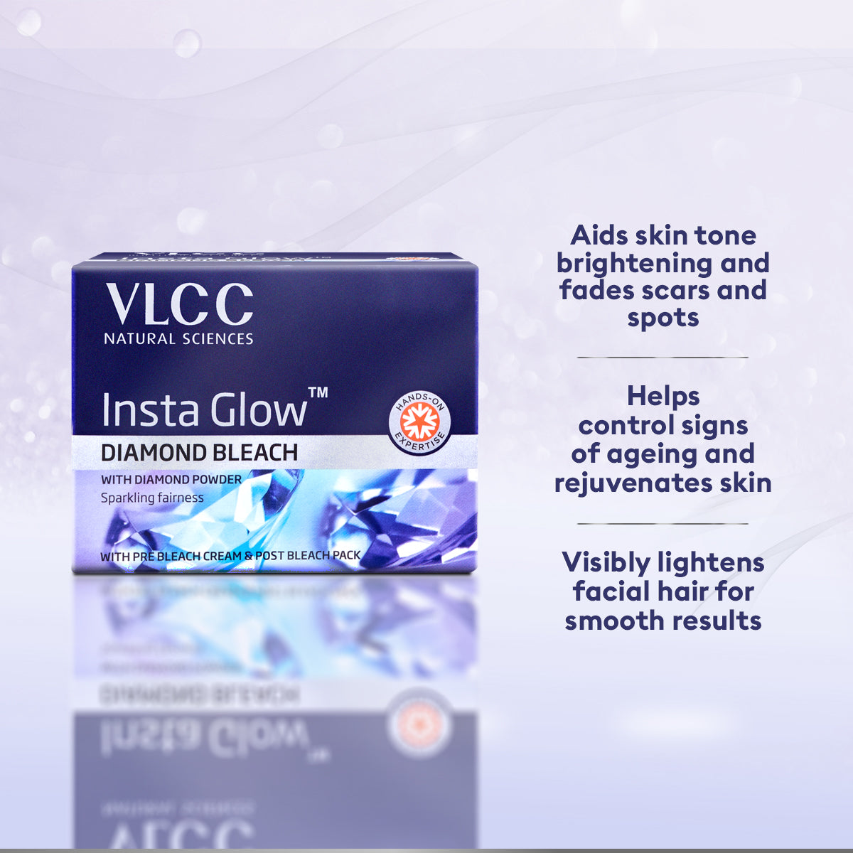 VLCC Insta Glow Diamond Bleach - 60 g - Image 3 - Buy from Indicrest