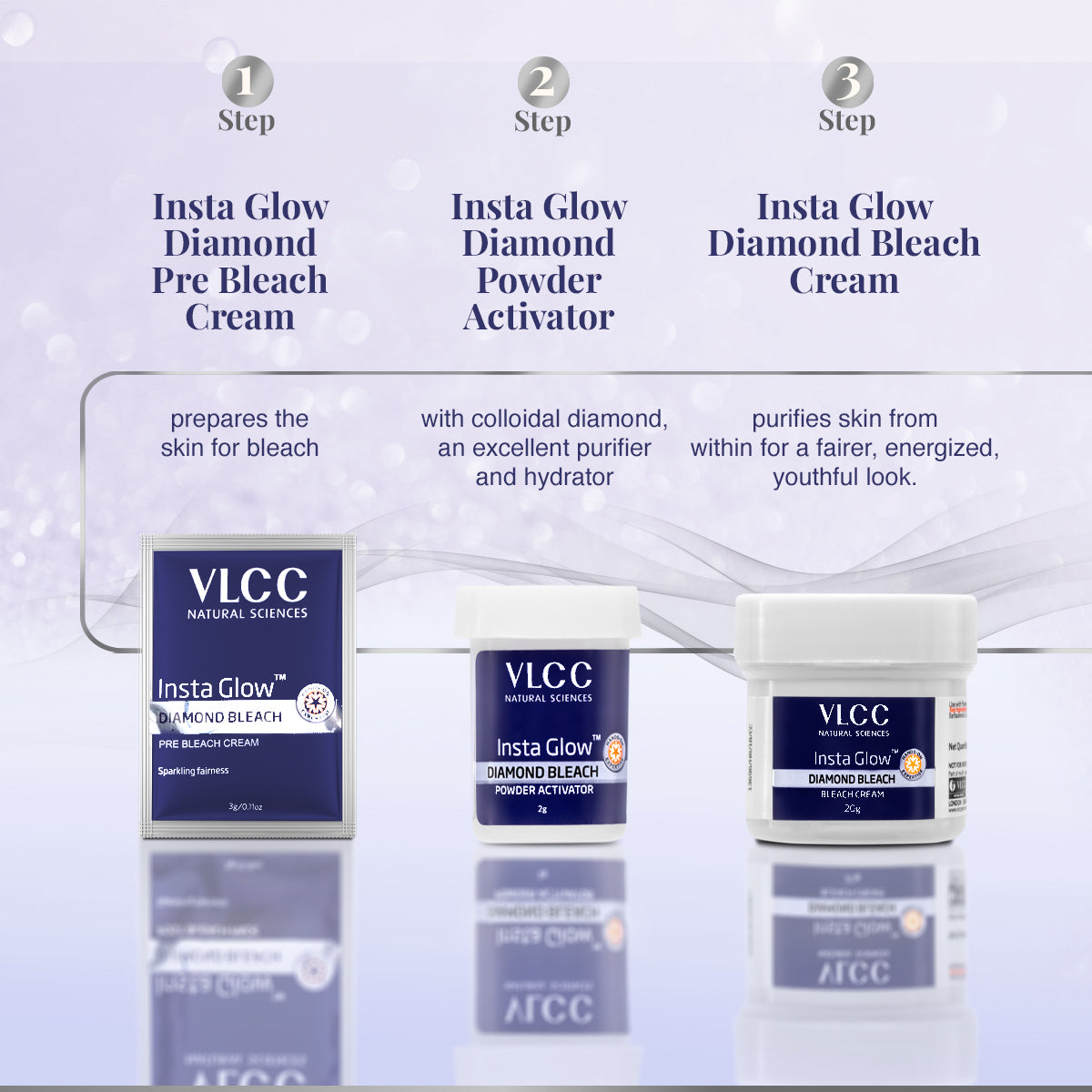 VLCC Insta Glow Diamond Bleach - 30 g - Image 4 - Buy from Indicrest