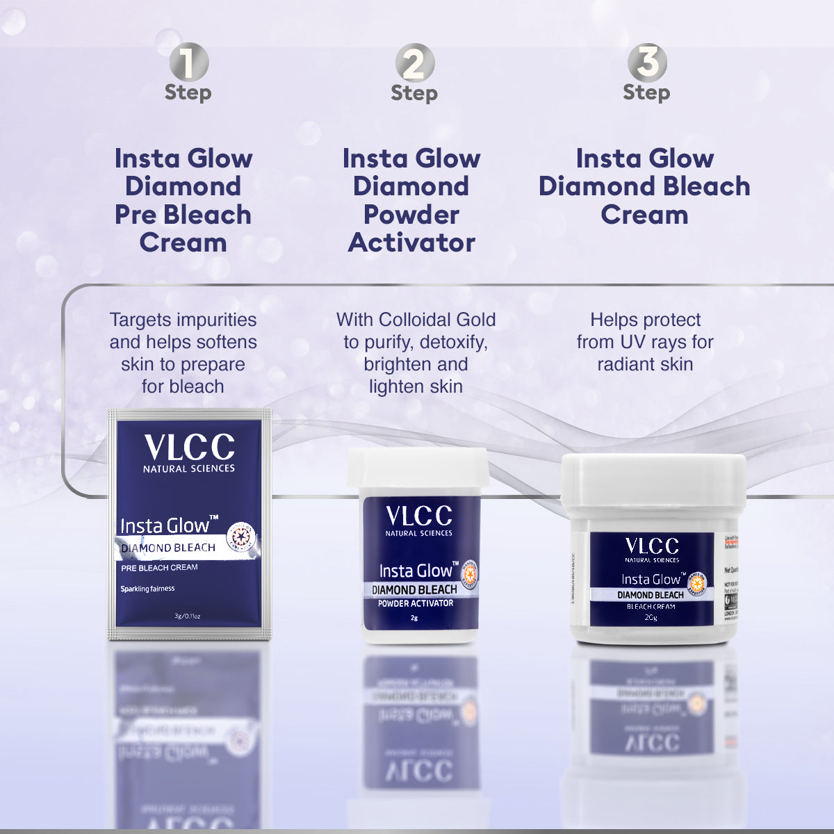VLCC Insta Glow Diamond Bleach - 60 g - Image 5 - Buy from Indicrest
