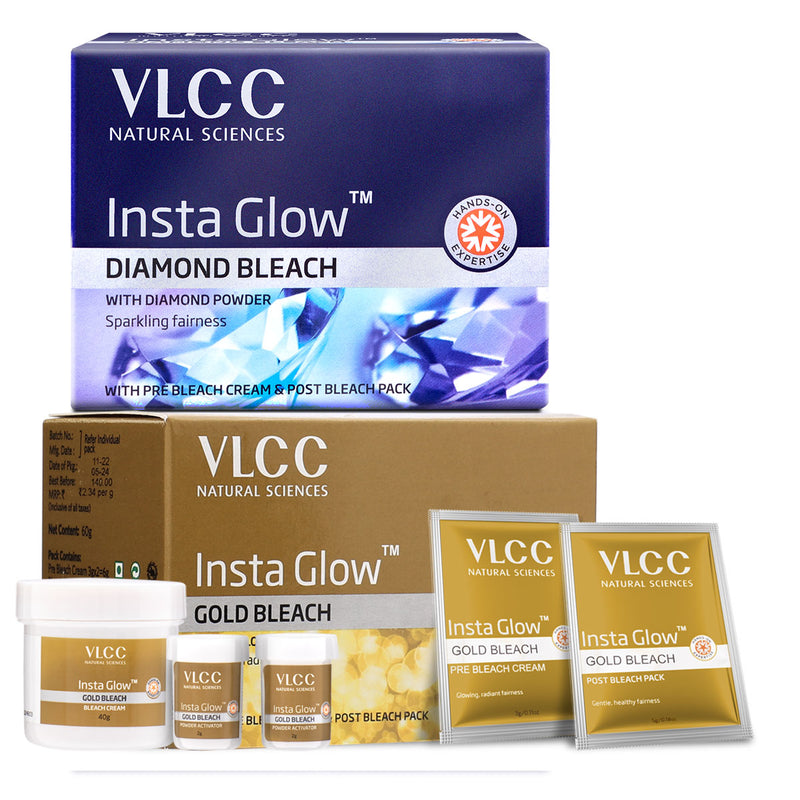 VLCC Insta Glow Gold and Diamond Bleach - Buy from Indicrest