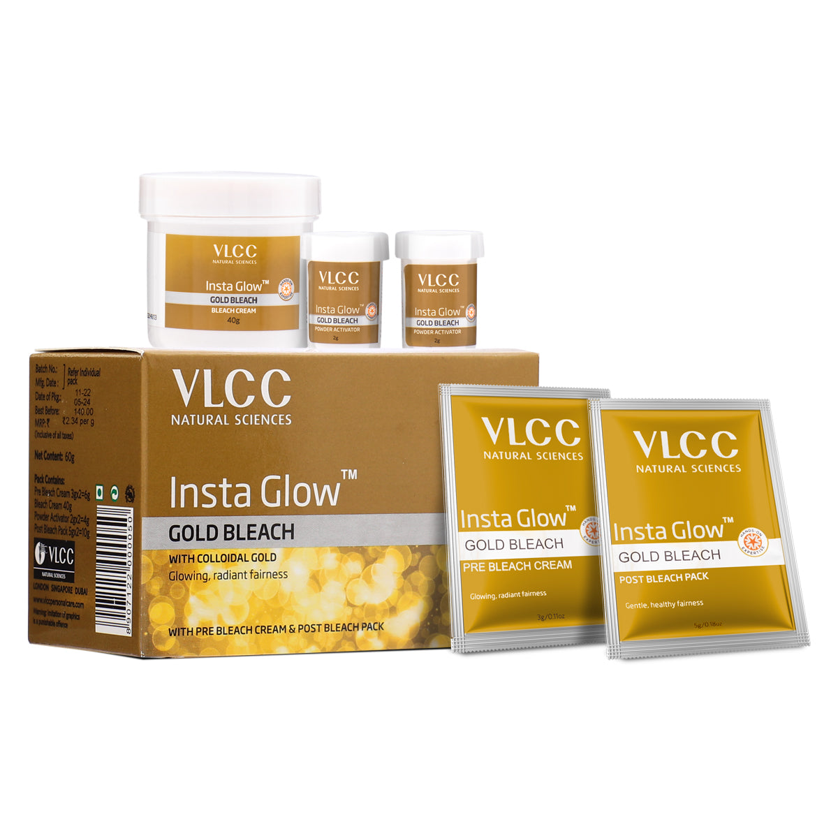 VLCC Insta Glow  Gold Bleach - 60 g - Image 2 - Buy from Indicrest