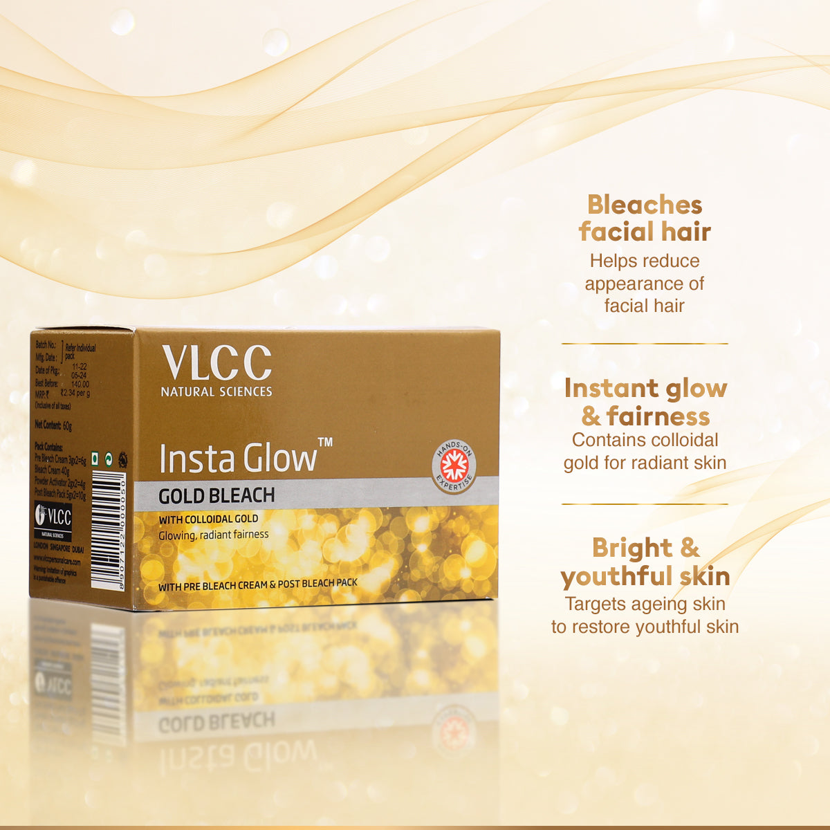 VLCC Insta Glow  Gold Bleach - 60 g - Image 3 - Buy from Indicrest