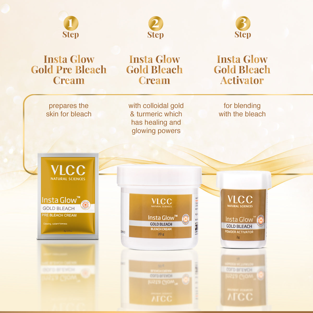 VLCC Insta Glow Gold Bleach - 30 g - Image 3 - Buy from Indicrest