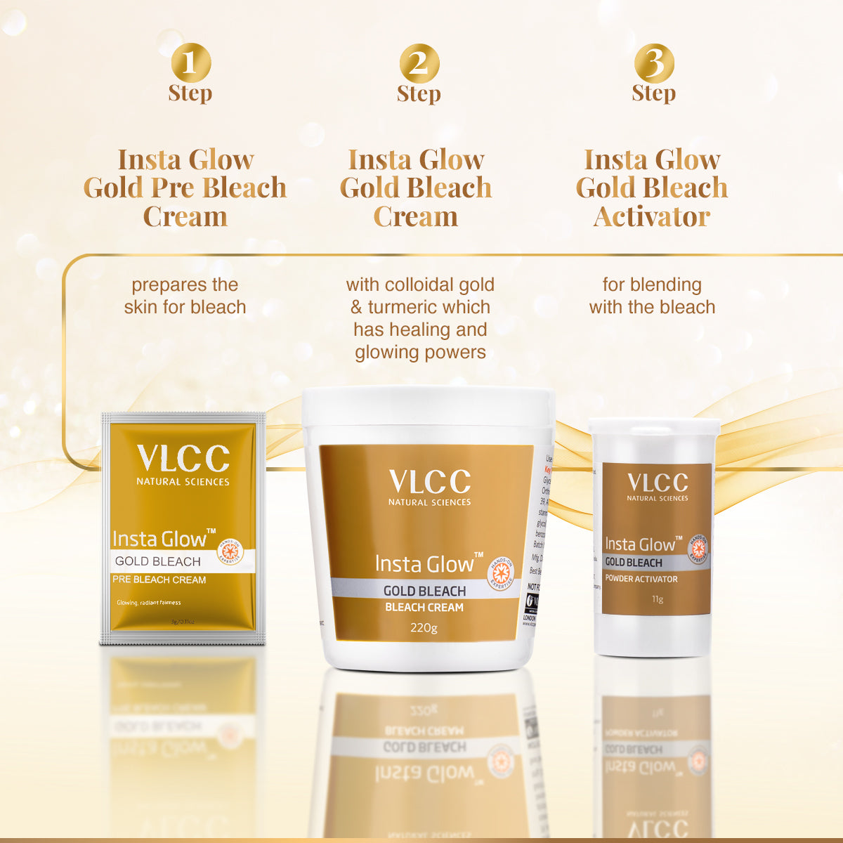 VLCC Insta Glow Gold Bleach - 402 g - Image 4 - Buy from Indicrest