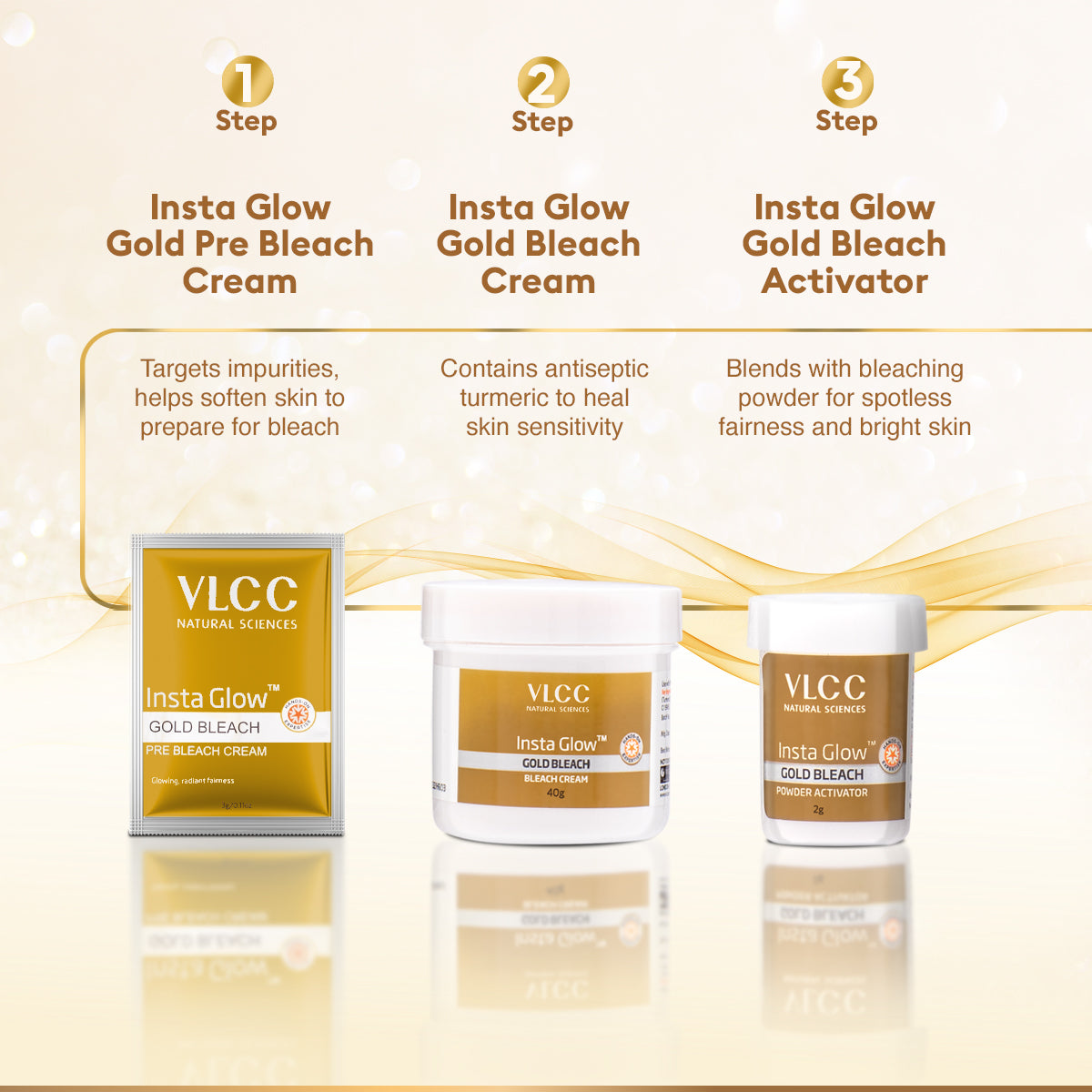 VLCC Insta Glow  Gold Bleach - 60 g - Image 4 - Buy from Indicrest