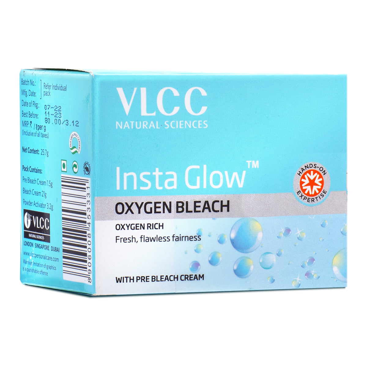 VLCC Insta Glow Oxygen Bleach - 25.7 g - Buy from Indicrest