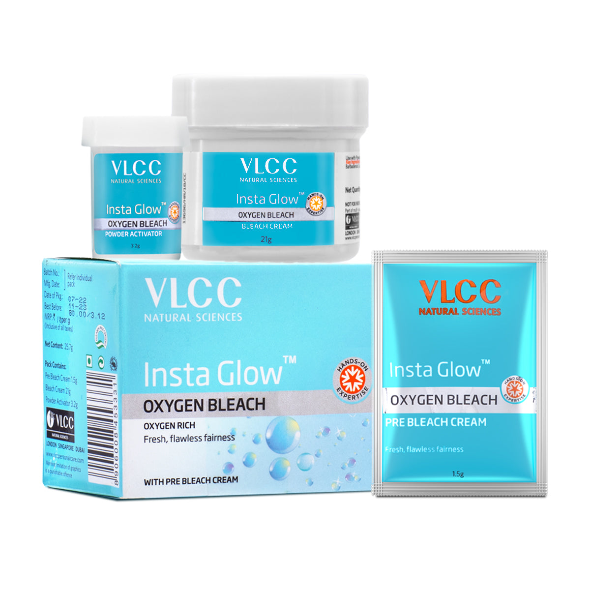 VLCC Insta Glow Oxygen Bleach - 25.7 g - Image 2 - Buy from Indicrest