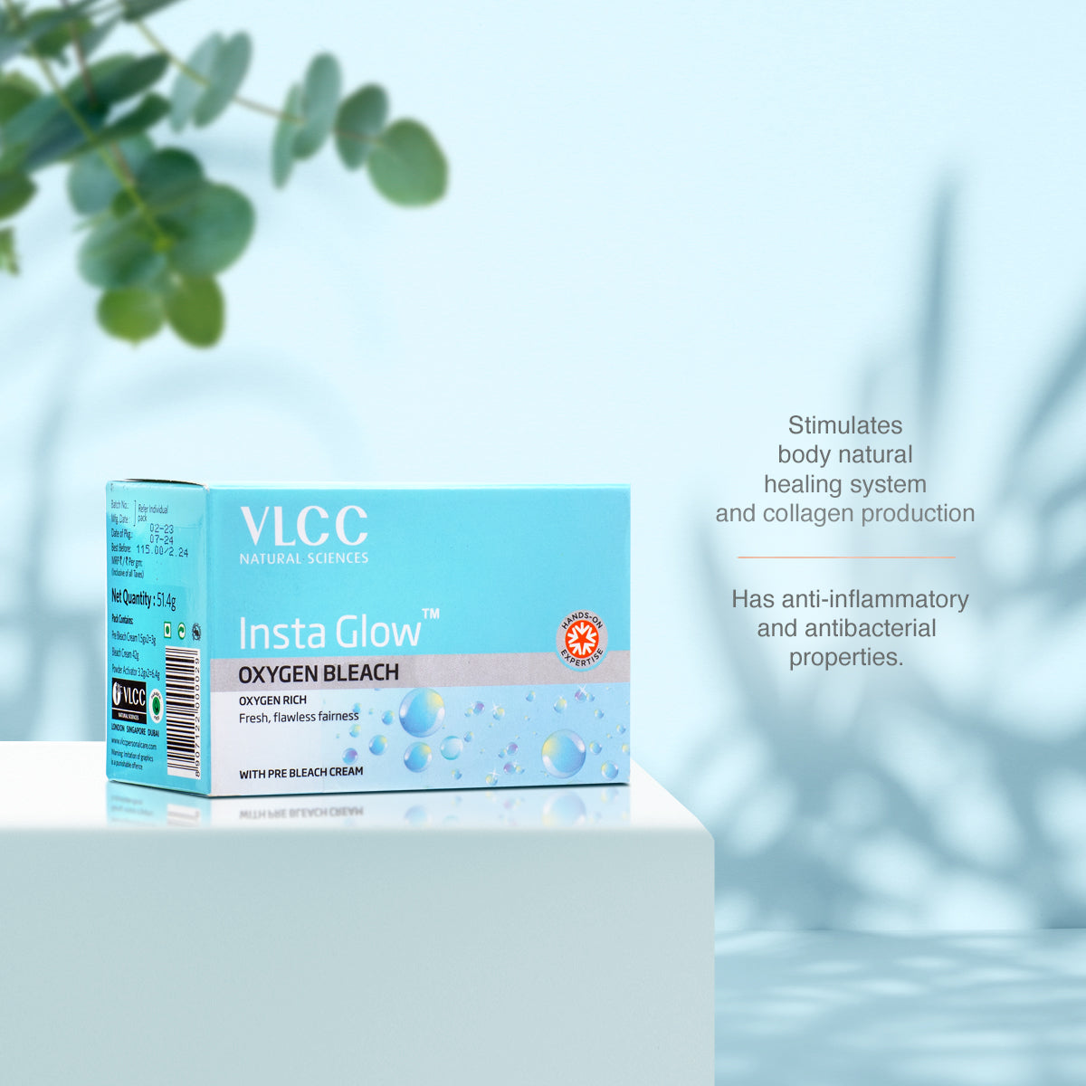 VLCC Insta  Glow Oxygen Bleach - 51 g - Image 5 - Buy from Indicrest