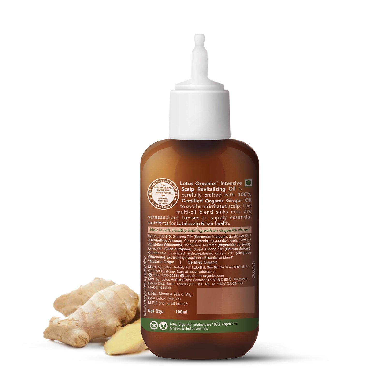 Lotus Herbals Organics+ Intensive Scalp Revitalizing Oil, 100ml
