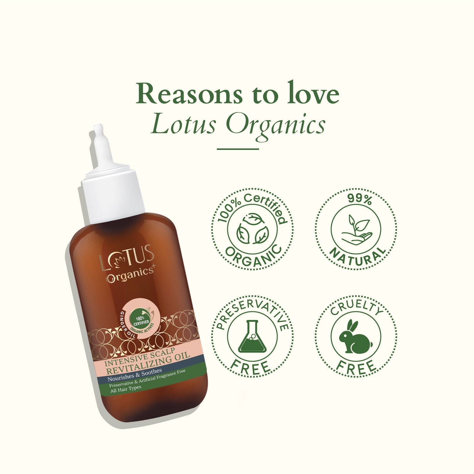 Lotus Herbals Organics+ Intensive Scalp Revitalizing Oil, 100ml