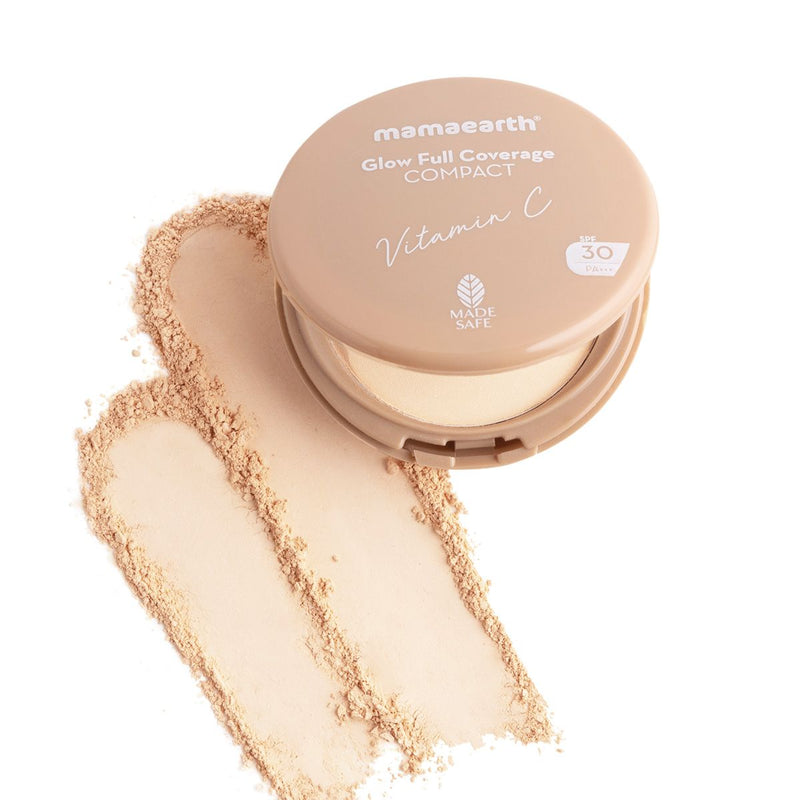 Mamaearth Glow Full Coverage Compact With SPF 30, 9g | Ivory Glow - Buy from Indicrest