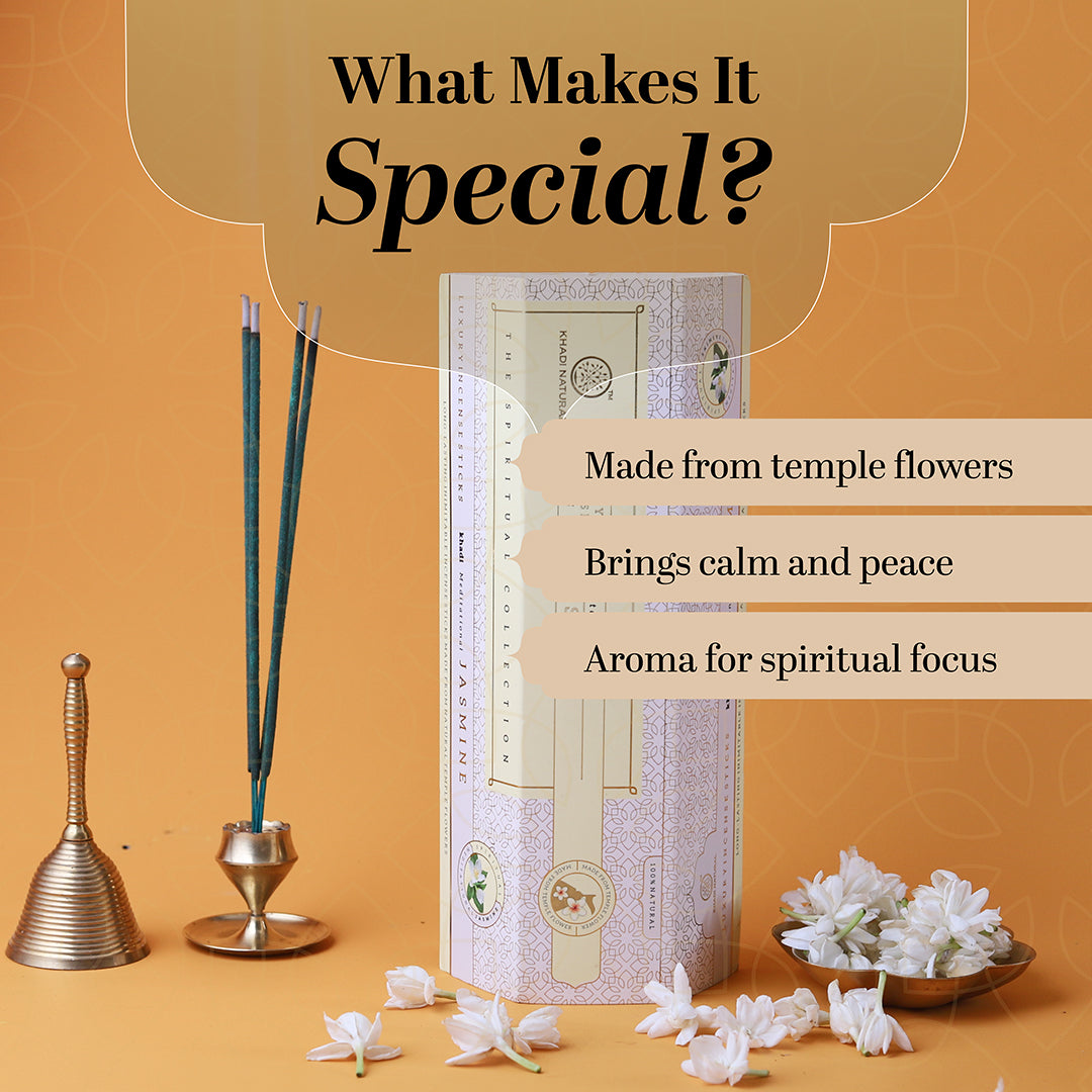 Khadi Natural Incense Sticks Collection – Jasmine - Rose - Lavender & Sandalwood Combo Pack of 12 - Image 3 - Buy from Indicrest